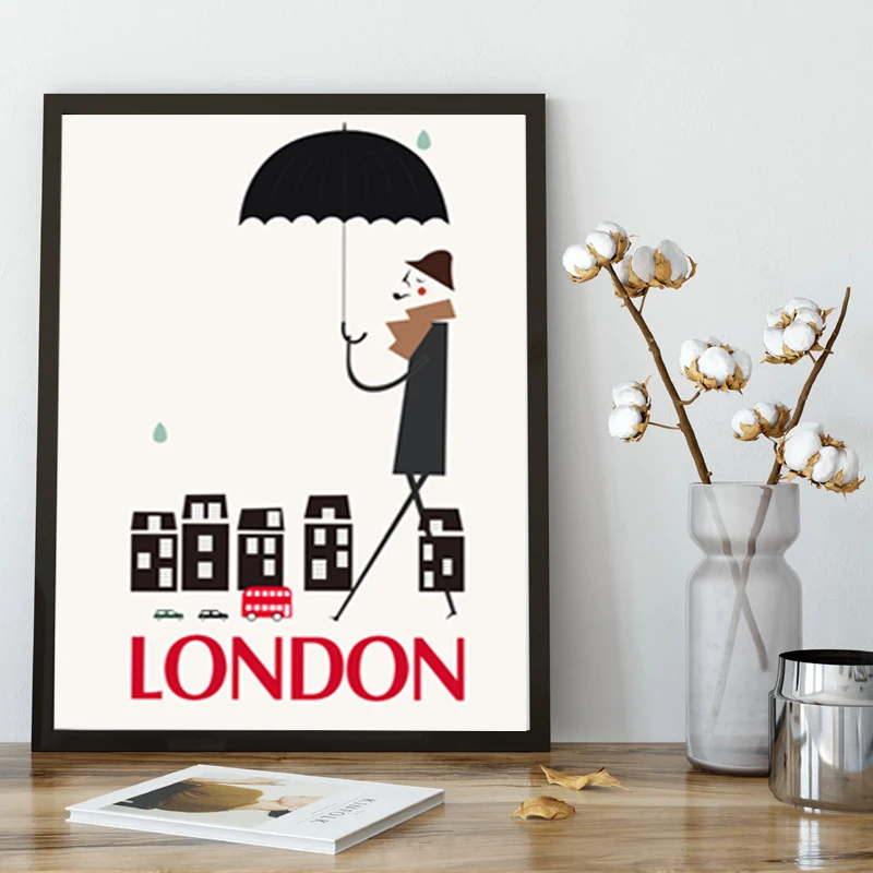 Скандинавский плакат настенная живопись на холсте Лондонский Нью-Йорк Парижские