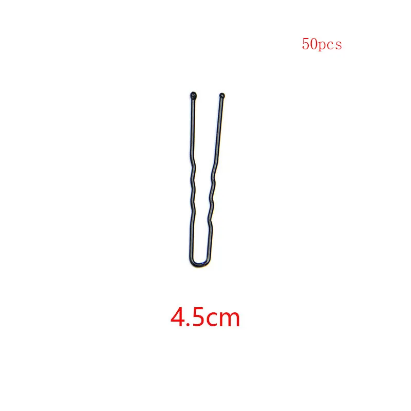 U hair clip 45mm50pc 1 шт. корейские модные женские металлические заколки для волос имитация жемчуга красочные зажимы для волос заколка для волос аксессуары для укладки волос - Цвет: U hair clip 45mm50pc