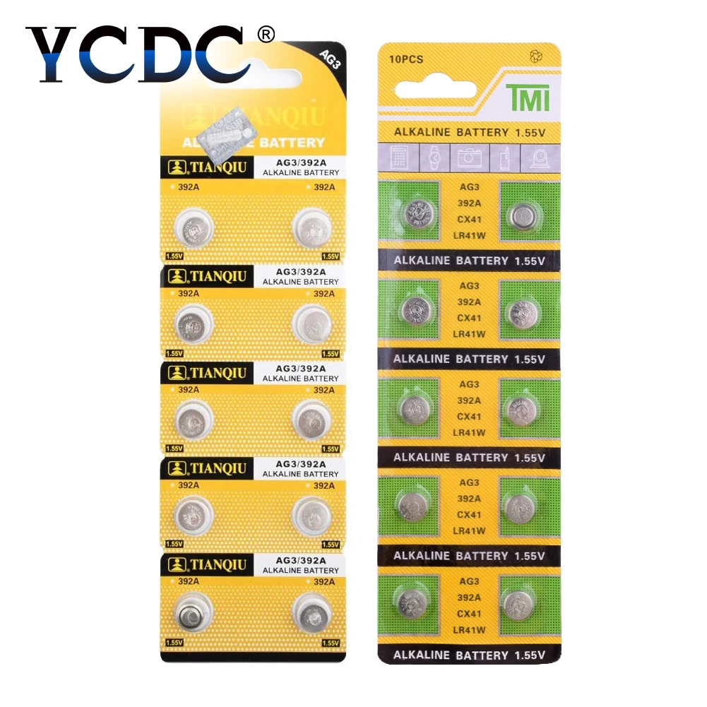 Дешевые 10x LR41 AG3 392A SR41SW 384 LR736 V3GA 192 1 55 V Кнопка батарея для монет часов лазерная
