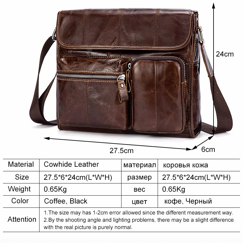 

WESTAL vintage crossbody bags for men genuine leather bag male satchels men's shoulder bags leather messenger bags handbags 380