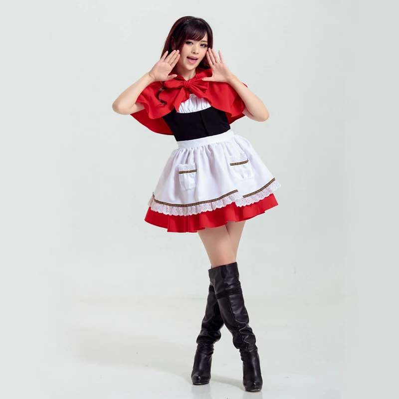 

Free shipping women Little Red Riding Hood Costume role play performance stage costume adult Halloween animated cosplay costume