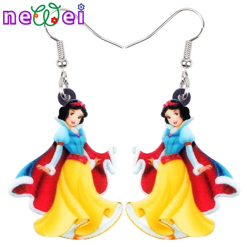 

Newei Acrylic Red Cloak Girls Earrings Big Long Dangle Drop Cartoon Unique Design Jewelry For Women Teens Gift Accessories
