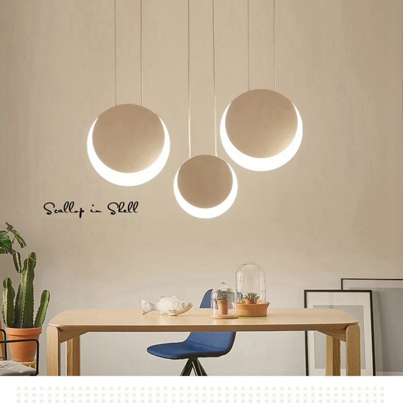 

LukLoy Moon Pendant Lights Loft Hanging Light Fixture Kitchen Hanglamp Living Room Bedside Hanging Lamp Living Room Luminaire