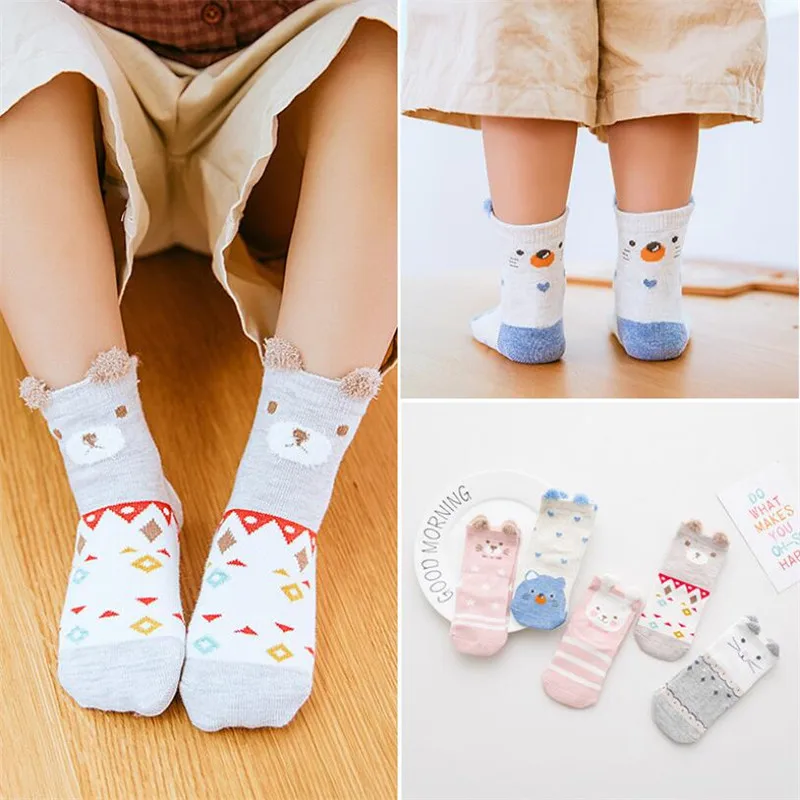 5 пар/лот хлопковые носки для малышей новорожденных мальчиков и девочек милые