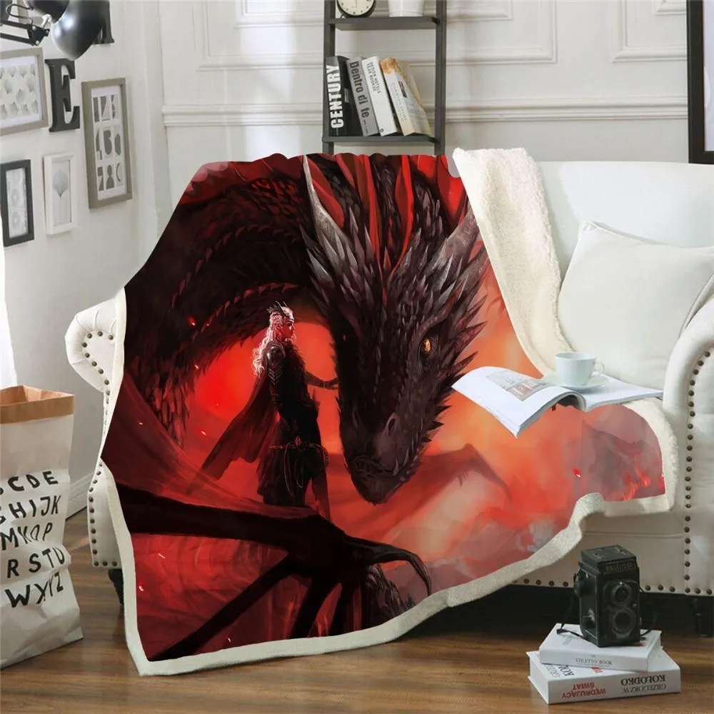 Игра престолов Daenerys 3d печать шерпа Кемпинг одеяло диван покрывало путешествия