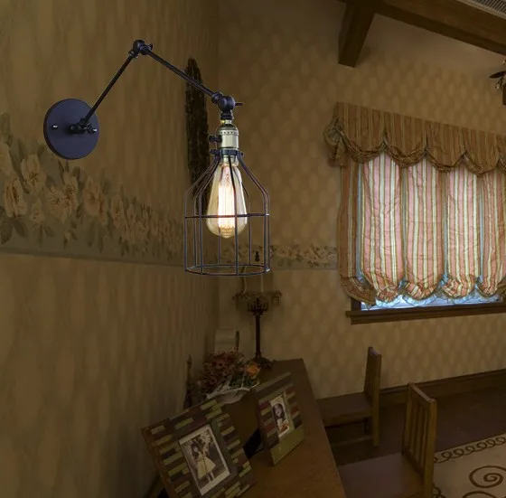 Beste Loft Stijl Swing Arm Wandlampen Bed Wandlamp Edison Industriële Vintage Muur Verlichtingsarmaturen Voor Home Verlichting Lampara
