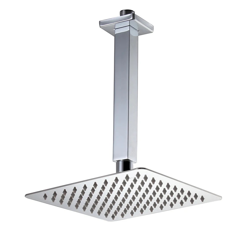 shower head with arm 10 и 12 дюймов Нержавеющая сталь дождь Насадки для душа тонкий Ванная Комната Дождь Душ - Цвет: shower head with arm