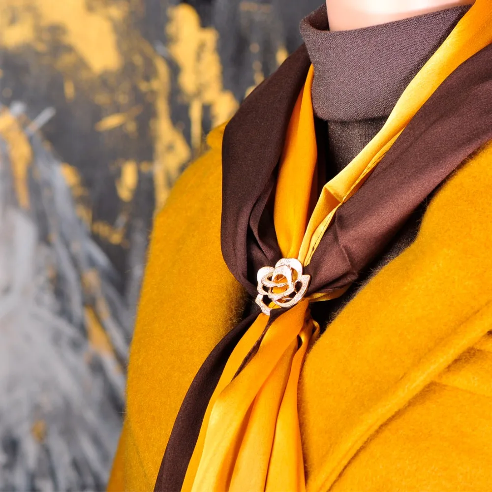 Funmor высококачественные Броши с большим цветком для женщин микроинкрустация