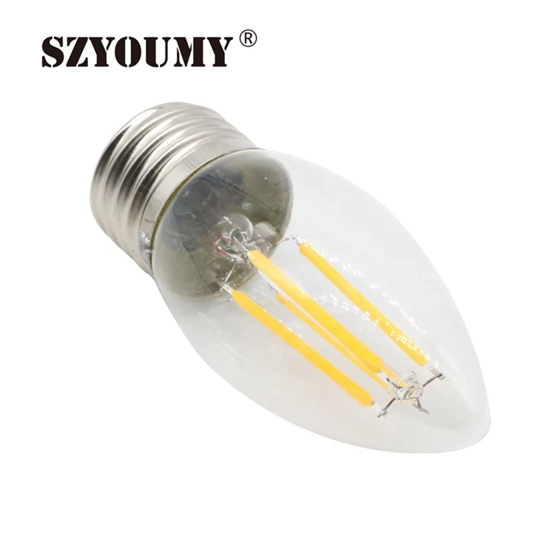 Szyoumy нити светодиодные лампы E27 Светодиодный светильник 2 Вт 4 110 220 В C35 канделябры