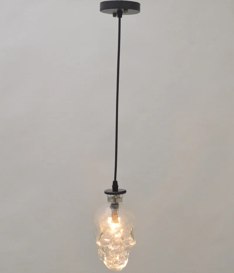 

Retro personality bar art decoration lamp restaurant bar glass Pendant Lights creative skull coffee shop ZP5041450