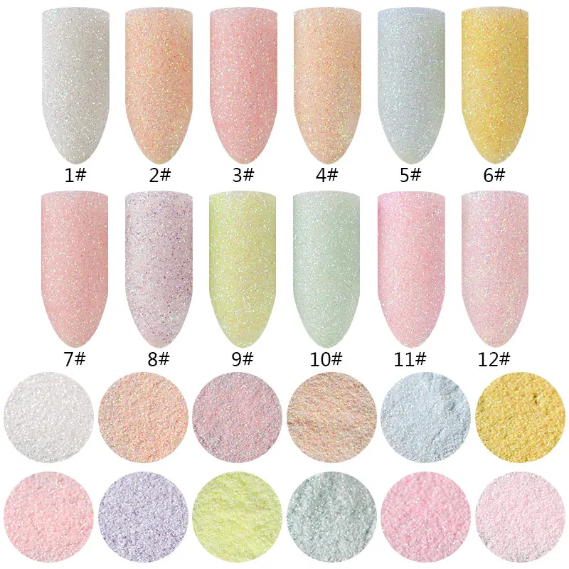1 Box 12 Colors Laser Sugar Nail Glitter Powder Dust Shiny Gel Polish Sequins for Art Decoration Manicure | Красота и здоровье