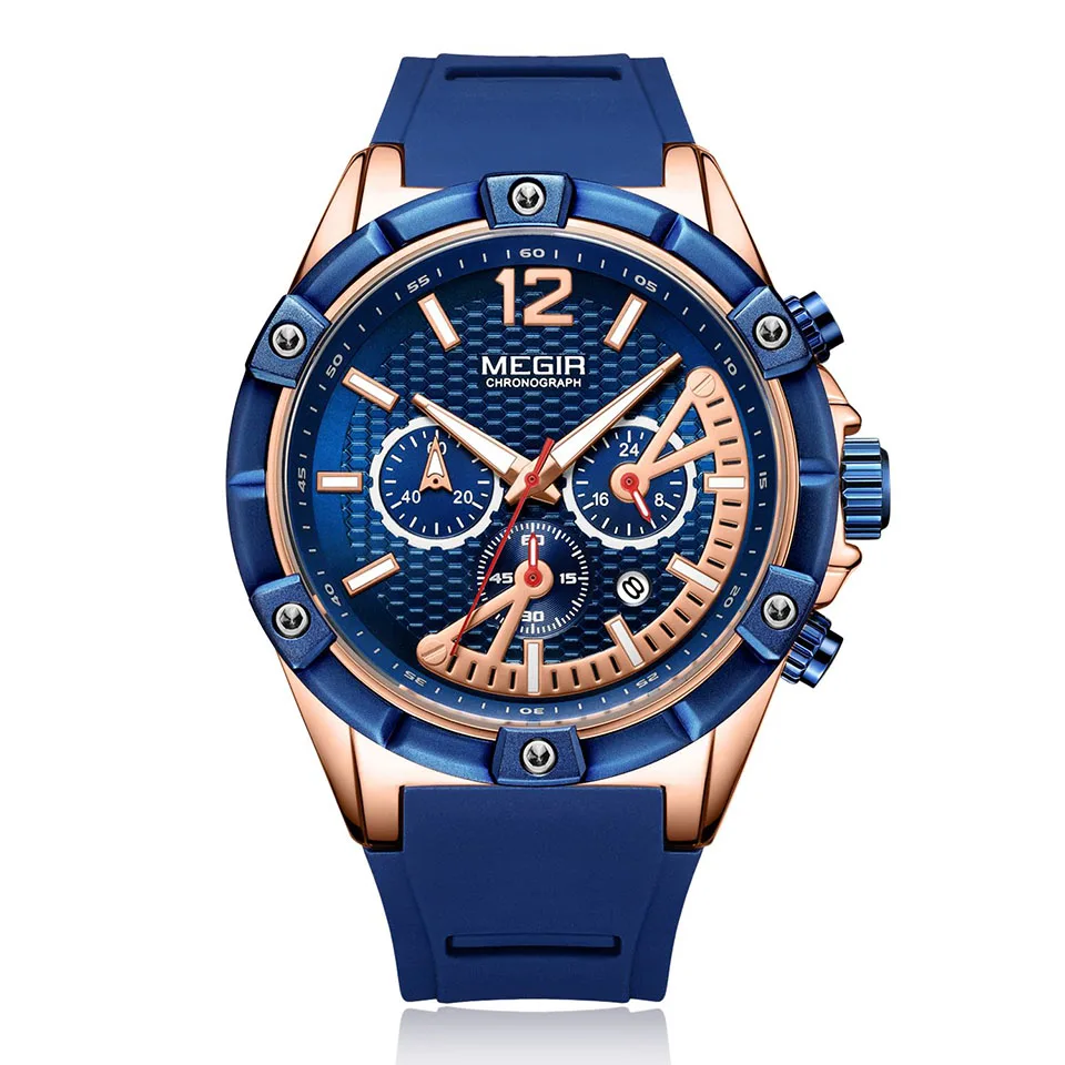 Blue Gold Золотые часы мужские спортивные мужские наручные часы лучший бренд Роскошные мужские часы erkek kol saati orologio uomo reloj hombre wach - Цвет: Blue Gold