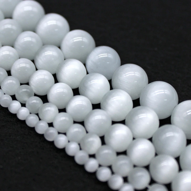 Бусины Из Натурального стекла кошачий глаз незакрепленные бусины с опалом