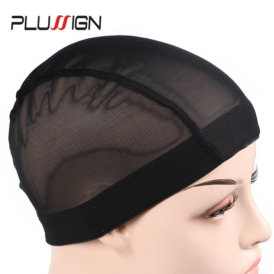Сетчатая купольная шапочка Plussign для париков 52 см 54 56 черная дышащая прочная