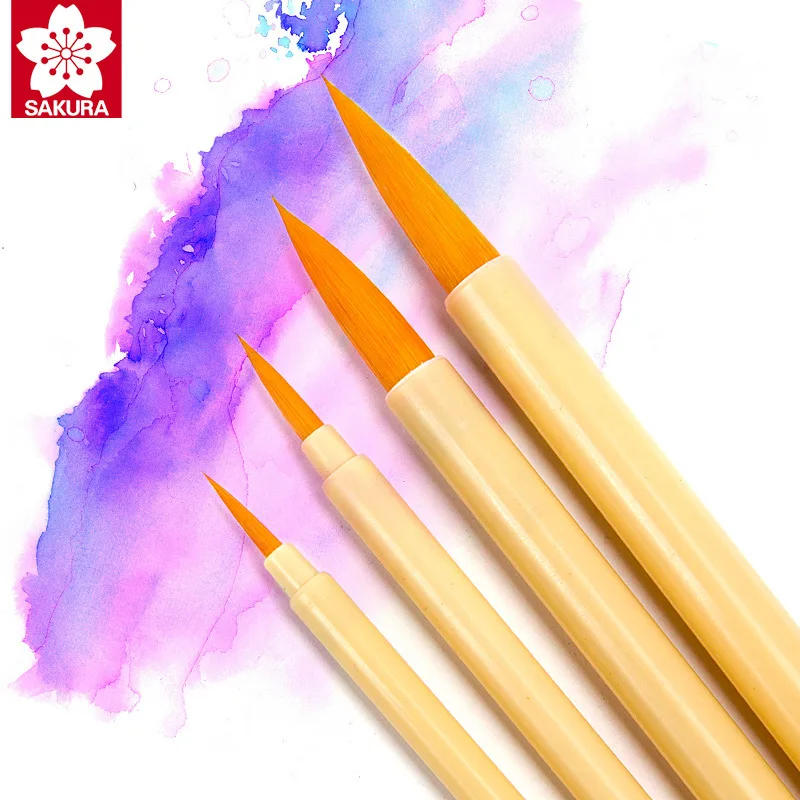 

Sakura Watercolor Brush Pen Soft Paint Brush Pointed Brush Nylon Acrylic Painting Oil Painting Gouache Coloring Watercolor Pen