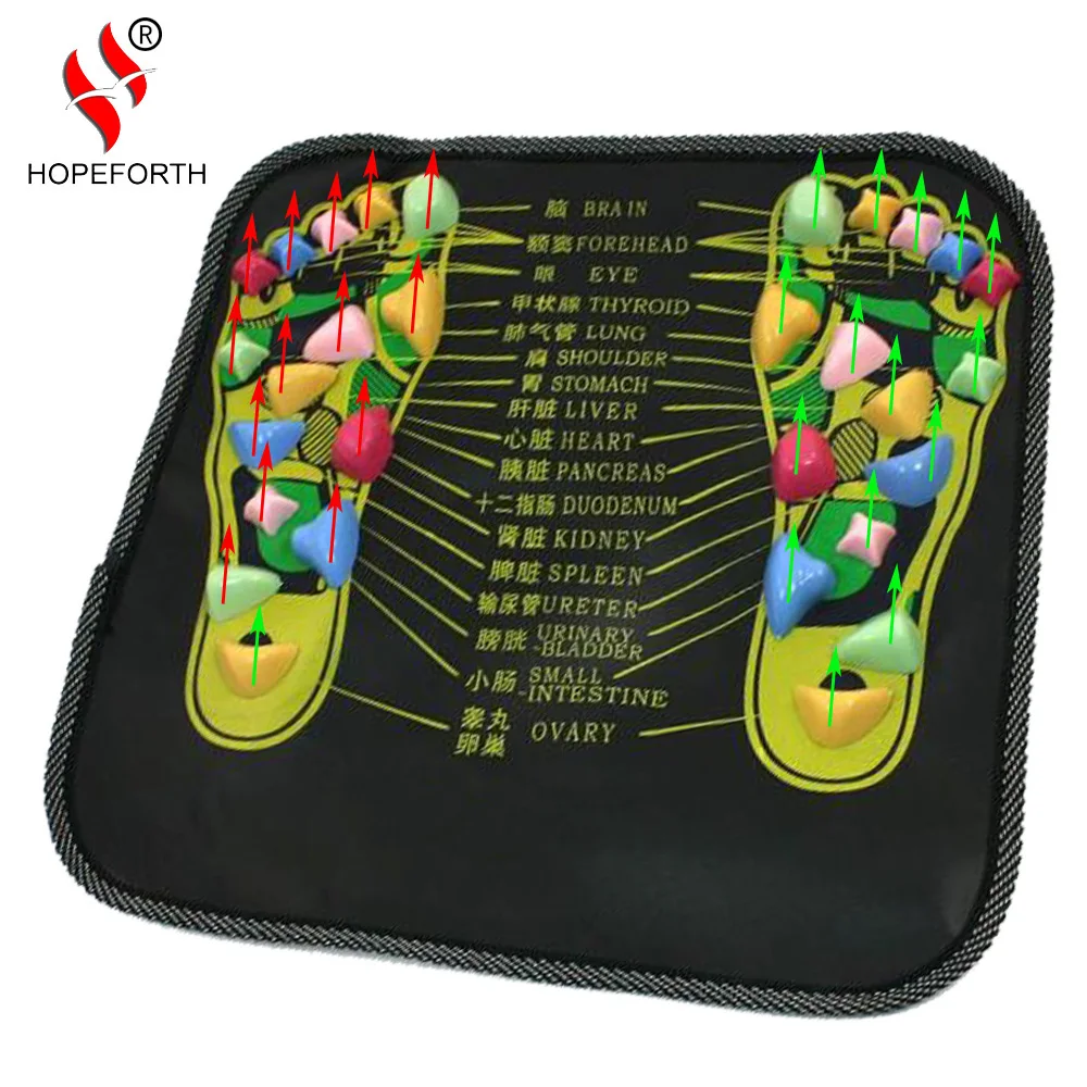 Массажер для ног HOPEFORTH Reflexology Walk Stone, облегчающий боль ног, медицинский коврик для акупресса, массажист, квадратная подушка
