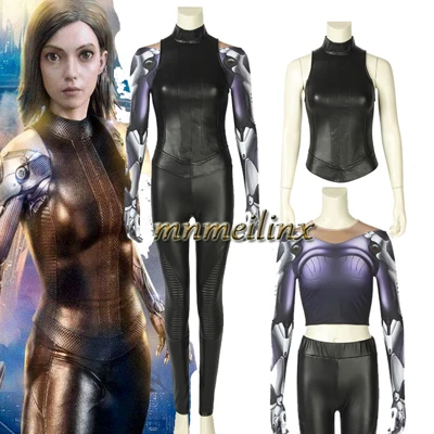 Горячий Фильм Косплей Alita битва Ангел косплей-костюм супергерой Alita Униформа девушка сексуальный обтягивающий костюм Хэллоуин Карнавальный наряд - Цвет: Full Set