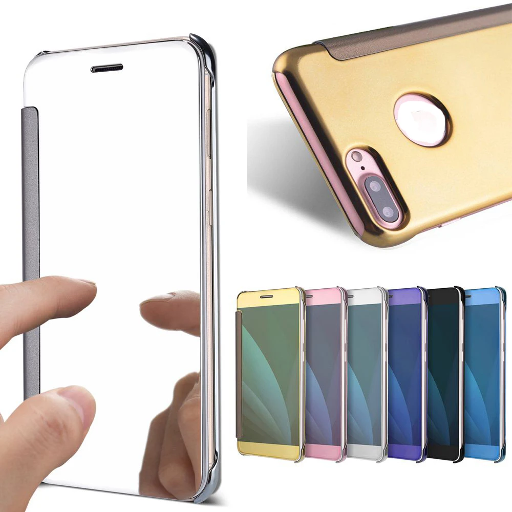 Для Iphone 5 5G 5S 5SE 6 6S Plus блестящее зеркальное покрытие Флип кожаный чехол для iphone 7 7Plus