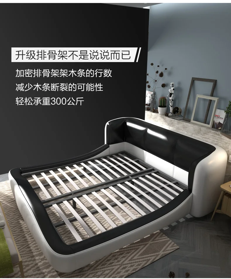 Кровать из натуральной бычьей кожи мягкие кровати спальня горит muebles de dormitorio yatak