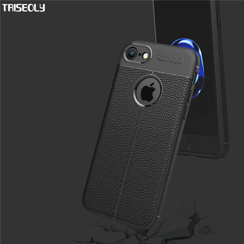 Triseoly For iPhone X Case Ten 8 Plus Top Quality Carbon Fiber Leather Soft 7 6 6S Cover |