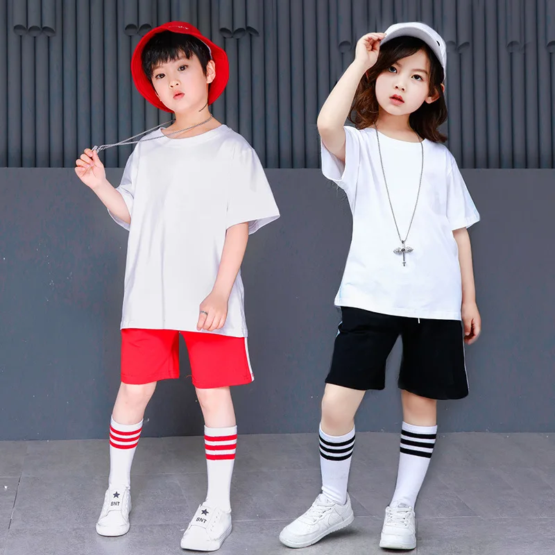 Fashion Children Jazz Dance Clothing Girls Boys Street Simple Style Hip Hop Costumes Performance Stage Outfits |