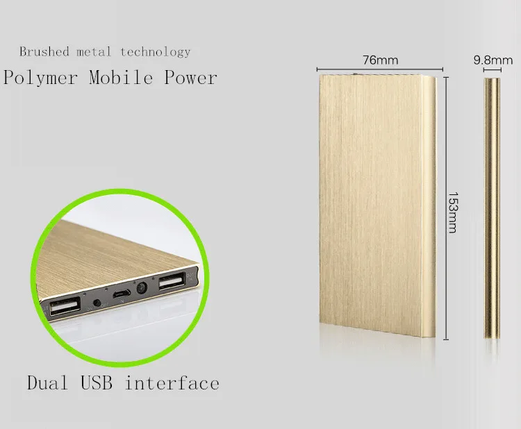 Высокое качество 10000 мАч зарядное устройство Мобильный телефон внешний