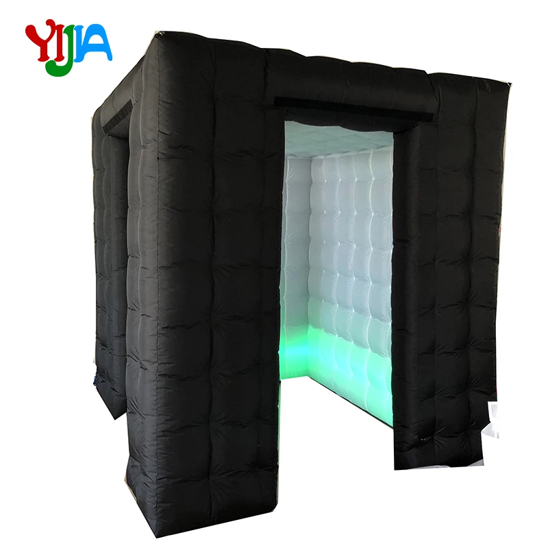2.25M Two Entrance Nice Cabin With Multi Color Changing LED lights Inner Air blower Inflatable Photo Booth for Wedding Party | Дом и сад