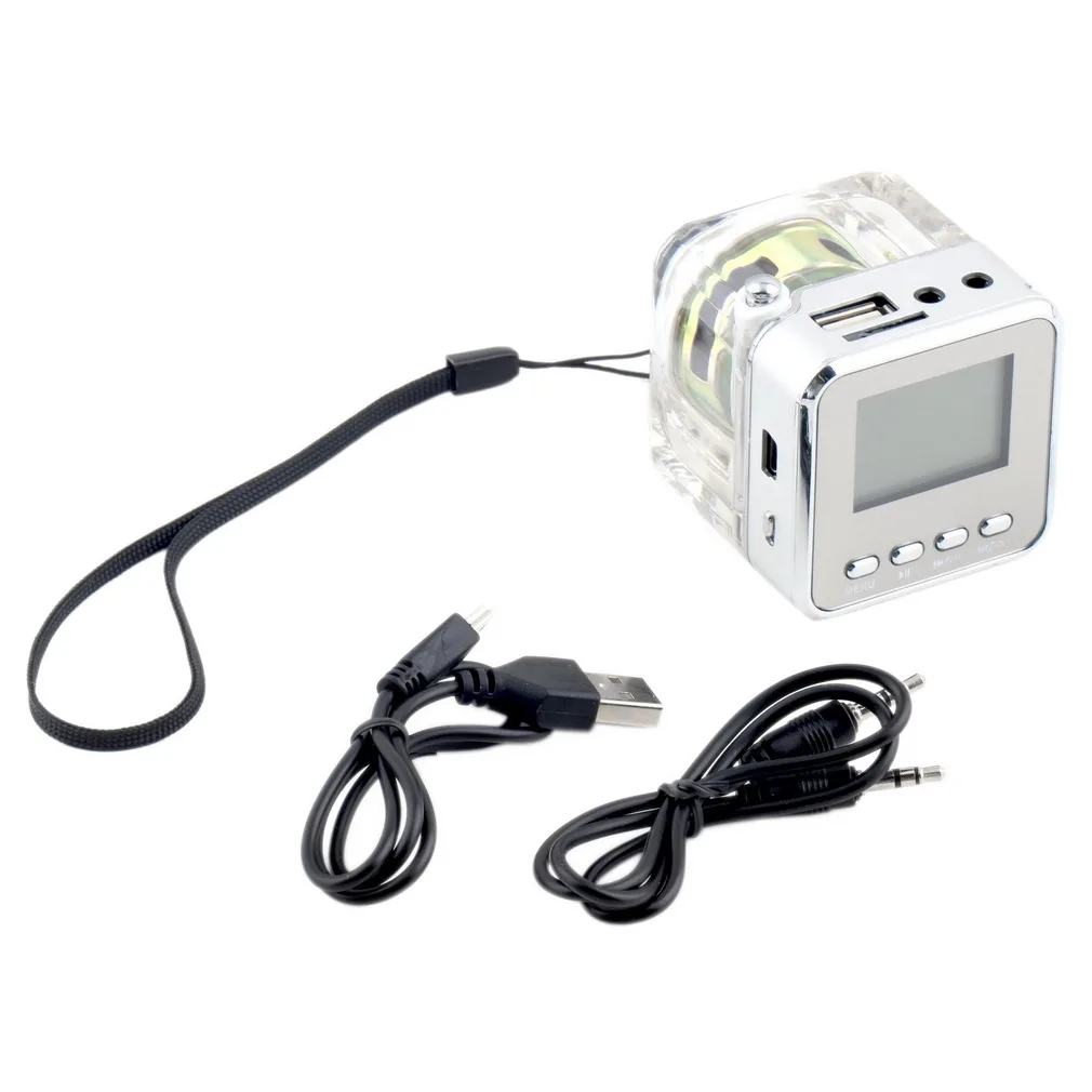 Мини динамик lcd HiFi Музыка MP3/4 плеер Micro SD/TF USB диск fm-радио