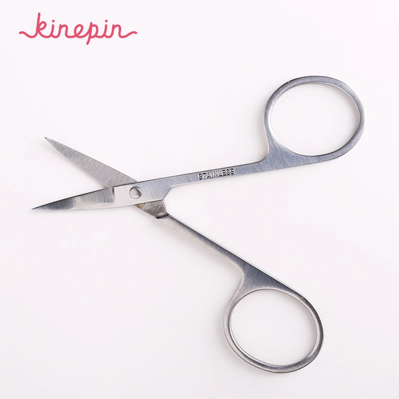 KINEPIN нержавеющая сталь ножницы для макияжа Изогнутый наконечник Малый бровей