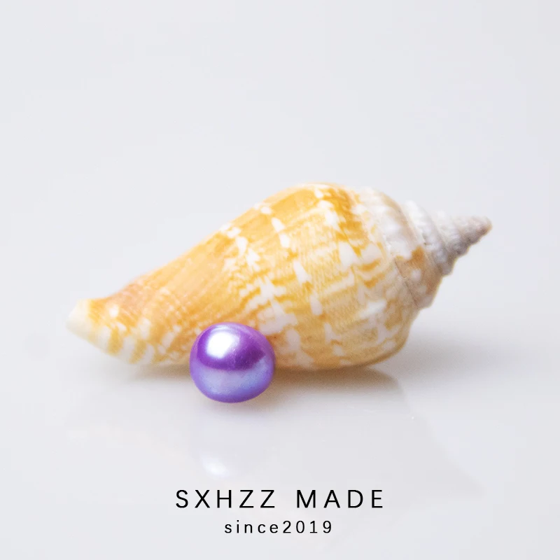 SXHZZ культивированный пресноводный жемчужный бисер светло-фиолетовый жемчуг 7-8 мм