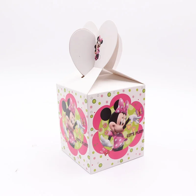 candy box 6pcs Тема Минни Мауса наборы посуды вечерние украшения на день рождения для девочек торт Топпер одноразовые вечерние принадлежности украшение дома - Цвет: candy box 6pcs