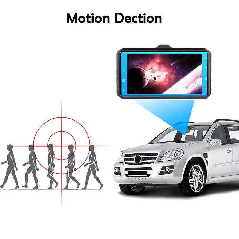 High Definition Night Vision Wide Angle 3 Inch Dash Cam Car DVR Screen Front and Rear Double Record Concealed Driving Recorder | Автомобили