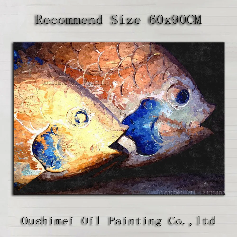 Навыки художник ручная роспись высокое качество современная рыба масляная