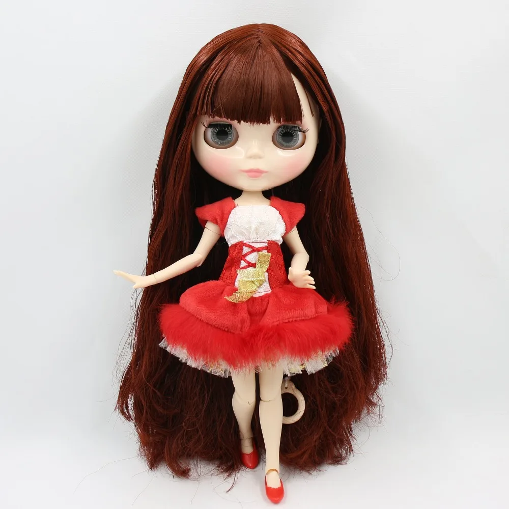 Кукла ICY DBS Blyth 1/6 bjd сустав тело белая кожа 30 см длинные волосы красные каштановые