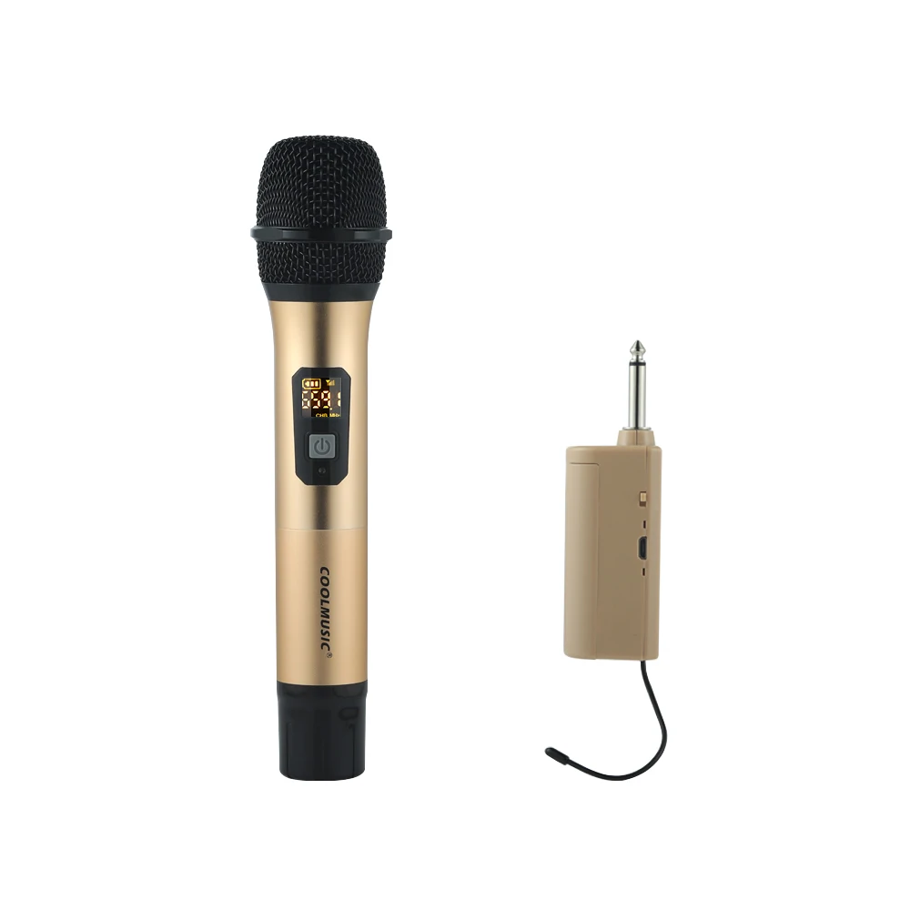 COOLMUSIC UHF микрофоны 10 каналов Беспроводная микрофонная система ручной микрофон с