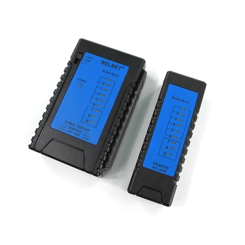 BELNET RJ45 8P8C network cable tester RJ11 6P4C 2C telephone line detection Clear Indicator light Ergonomic anti skid design|network tester|cable