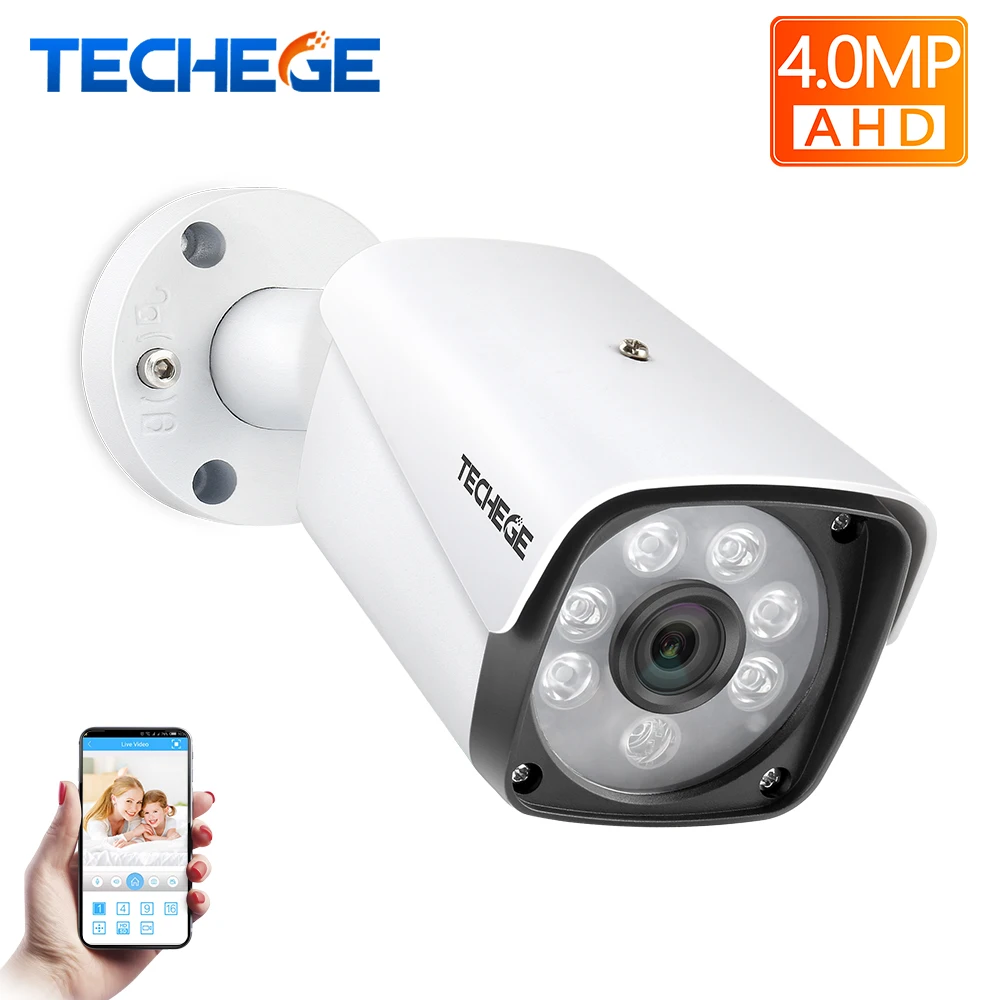 Techege 4.0MP AHD камера CCTV Bullet HD водонепроницаемый металлический корпус ночное видение