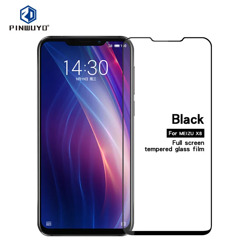 PINWUYO Meizu X8 стекло закаленное 6 15 Дюймов Полное покрытие Передняя защитная пленка