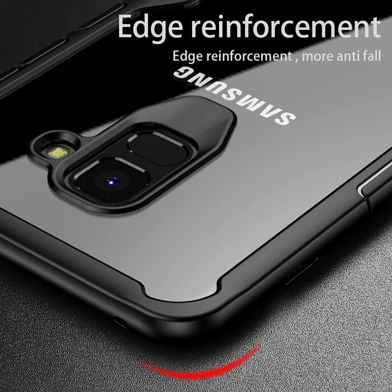 Чехол для Samsung A8 Plus 2018 TPU бампер подушка безопасности Прозрачный ударопрочный