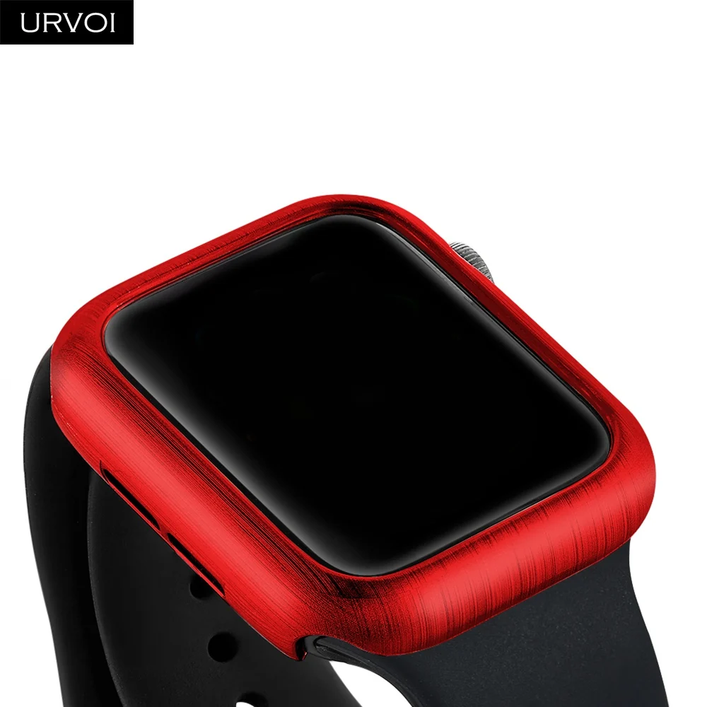 URVOI PC чехол для Apple Watch series 5 4 3 2 твердая рамка пластиковая щетка Бампер протектор для iWatch Тонкий Ультратонкий чехол полоса