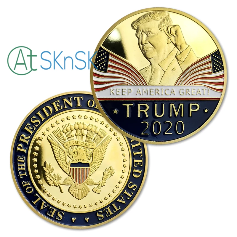 Wholesale commemorative medal Keep America Great Seal the President of United States presidential Trump 2020 gold coins gifts | Дом и сад