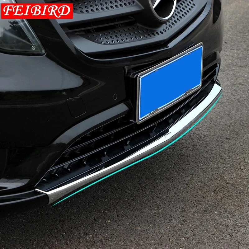 Ярко-серебряный защитный чехол для переднего бампера Mercedes-Benz Vito W447 2014 - 2021 ABS |