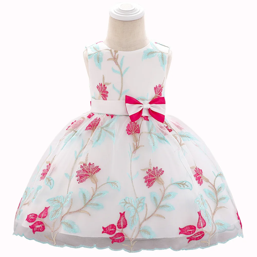 Новинка 2019 платье для маленьких девочек на 1 год платья день рождения с вышивкой 2