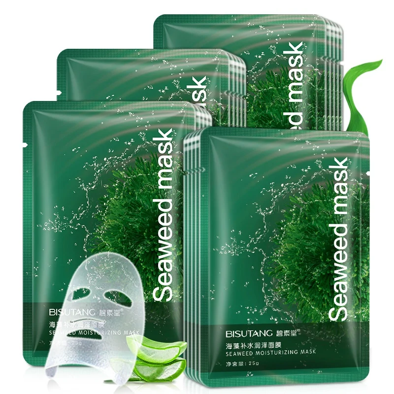 1Pcs Seaweed extract Facial Mask Moisturizing Oil Control Blackhead Remover Wrapped Face Mask Care anti-aging Skin Care