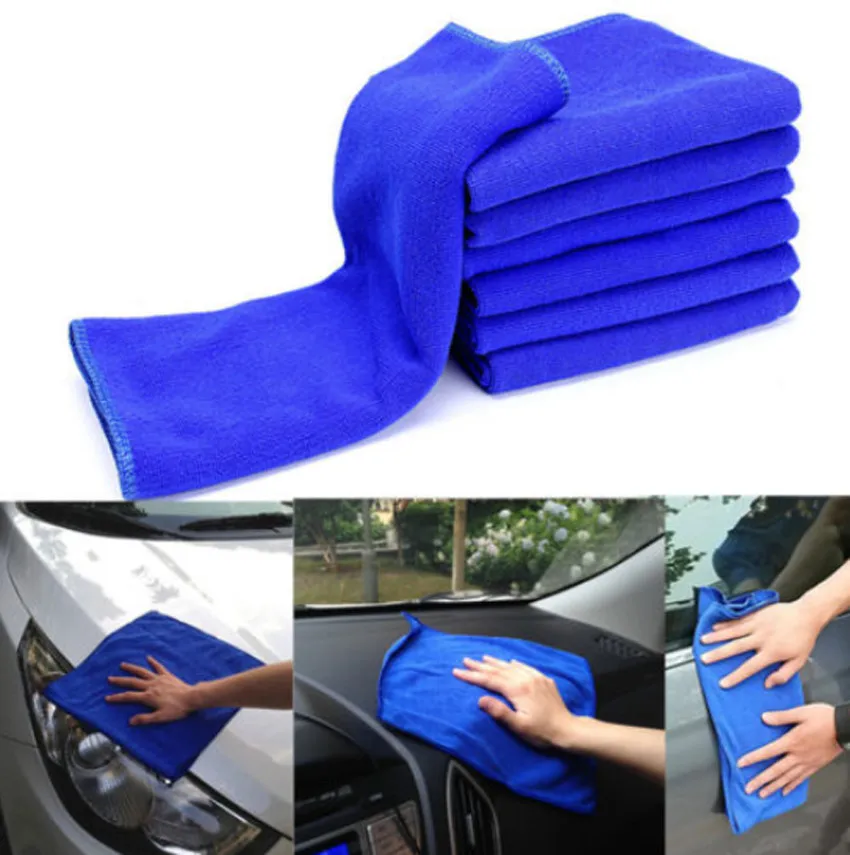 

6pcs Car Cleaning Cloth Blue Home Washing Window Polish Microfiber Towel 30x30cm S