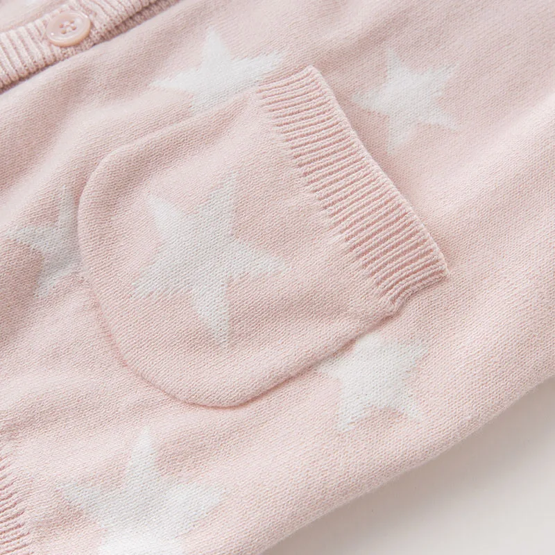 DBK0786 dave bella autumn kids girls 100% cotton knitted Sweater children stars printing Cardigan tops | Детская одежда и обувь