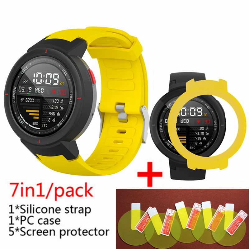 3 в 1 силиконовый ремешок для смарт часов Huami Amazfit Verge + Защитная пленка