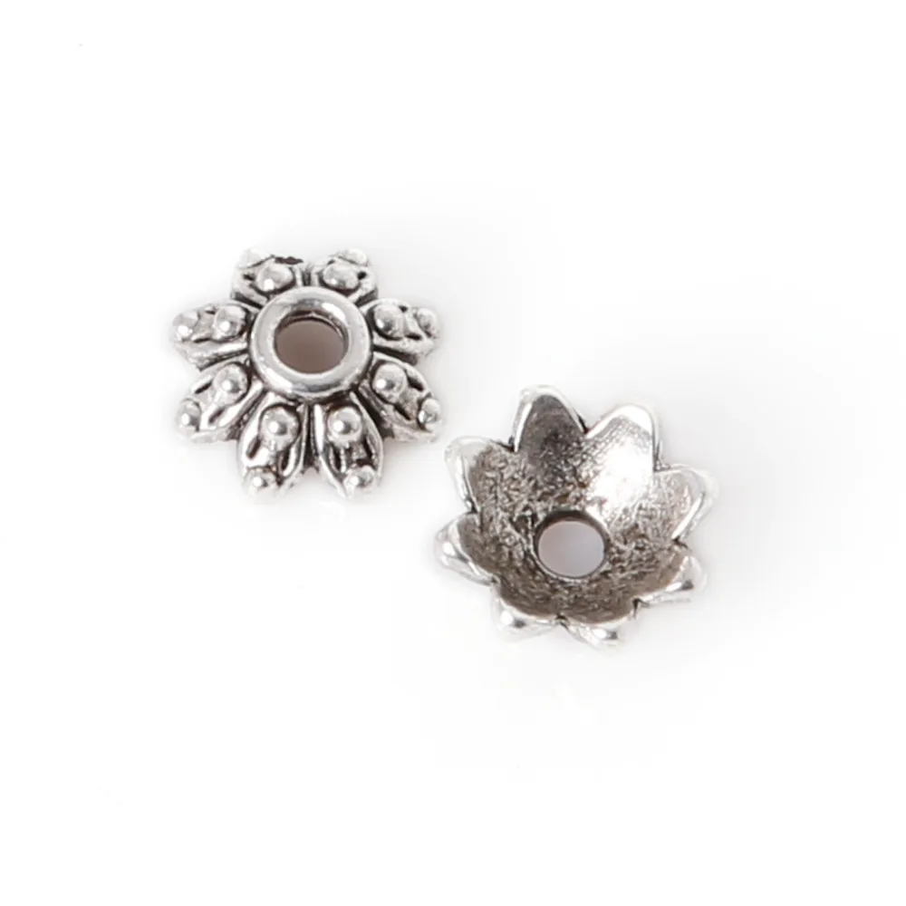 Разные размеры 360 шт./лот античные посеребренные цветочные металлические