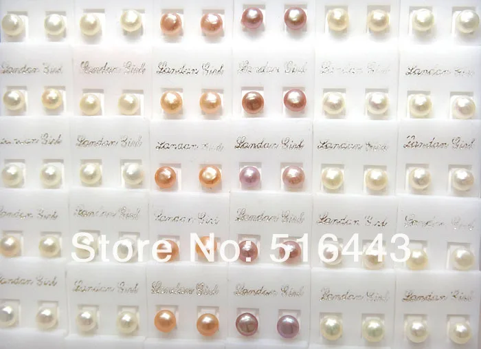 Женские серьги-гвоздики с натуральным пресноводным жемчугом 100 шт. | Украшения и