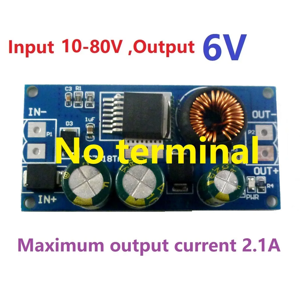 Out 6V No terminal 2x 2.1A 8-80 В до 15 в 12 В 9 в 6 в 5 в 3,3 В HV DC-DC преобразователь понижающий модуль питания для электровелосипеда свинцово-кислотные батареи автомобильные солнечные - Цвет: Out 6V No terminal